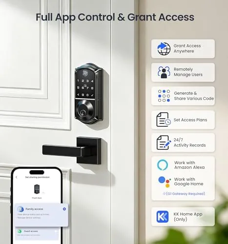 Close up of the Veise VE017 exterior keypad and fingerprint sensor