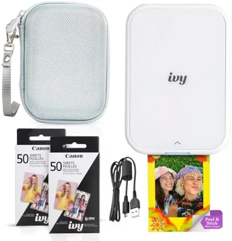 Canon Ivy 2 Mini Photo Printer (Pure White) - Bluetooth, Print from iOS & Review: Tested and Rated