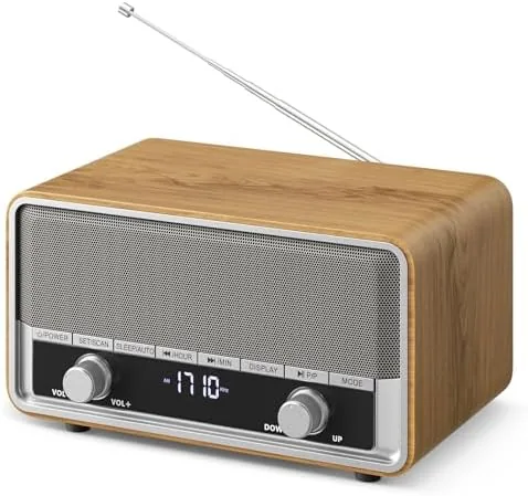 Vintage Wood AM FM Bluetooth Radio with Clear LCD Display | Digital Radio with Review: Tested and Rated