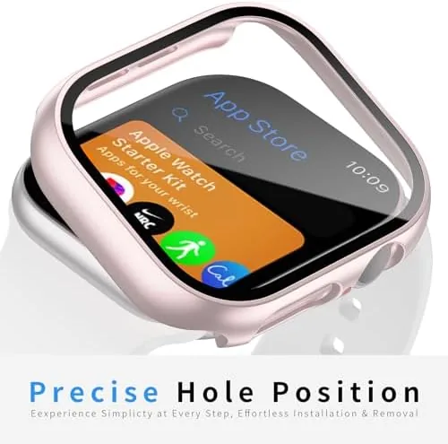 The JERXUN 6 Pack Case with Screen Protector for Apple Watch in real use