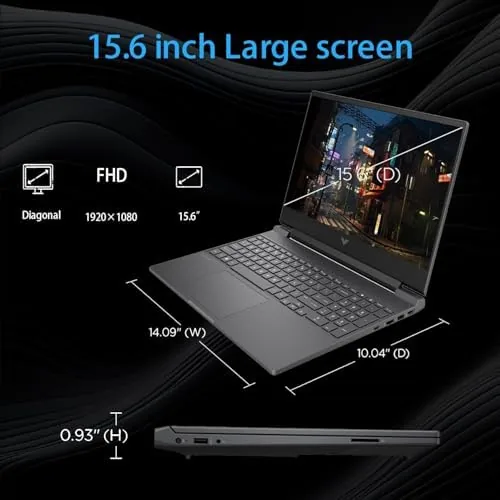 Another view of the HP Victus Gaming Laptop, 15.6" FHD 144Hz, AMD Ryzen 5