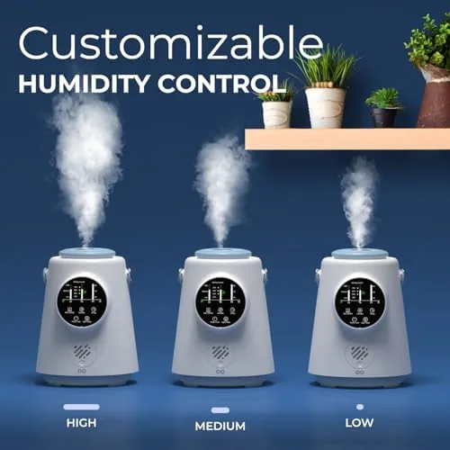 Close up of the Everlasting Comfort humidifier tank lid and mist nozzle
