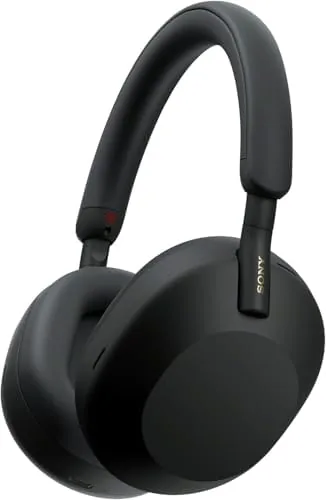 Close up of the Sony WH-1000XM5 earcup cushion and fixed yoke design