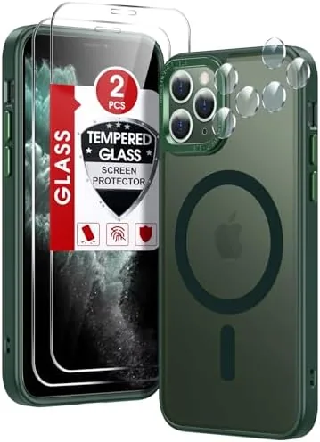 Overview of the LeYi for iPhone-11-Pro-Max Cases Green with Screen Protector X2 +