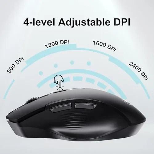 The Uineer mouse connected to a laptop in a cafe setting