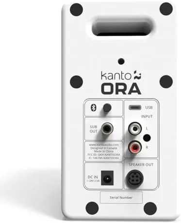 The Kanto ORAMW 100W Powered Reference Desktop Computer Speakers with Bluetooth in real use