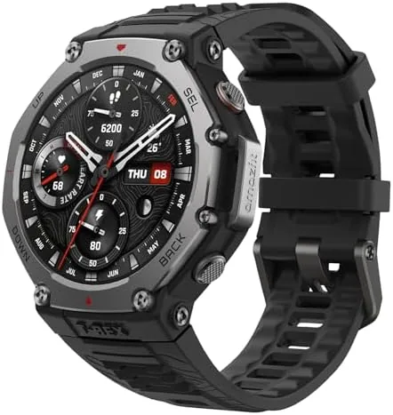 Overview of the Amazfit T-Rex 3, Smart Watch, 1.5" AMOLED Display, GPS, iOS/Android
