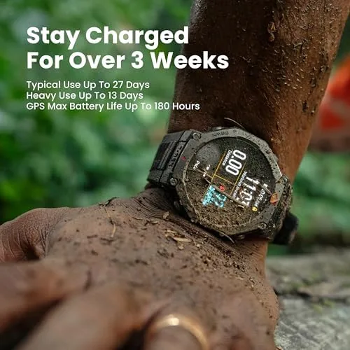Close look at the Amazfit T-Rex 3, Smart Watch, 1.5" AMOLED Display, GPS, iOS/Android build quality