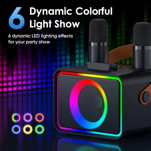 The Karaoke Machine for Kids Adults,Portable Bluetooth Speaker with 2 Wireless in real use