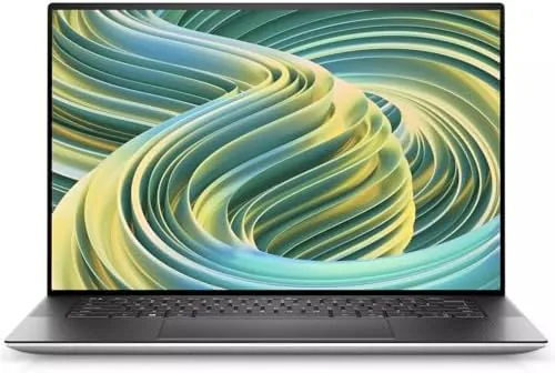 Close up of the carbon fiber palm rest and backlit keyboard on the XPS 15