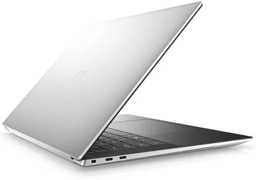 The XPS 15 9530 closed on a desk showing the aluminum lid