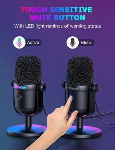 The Gaming Microphone with Noise Cancellation & Mute Button, USB Condenser in real use