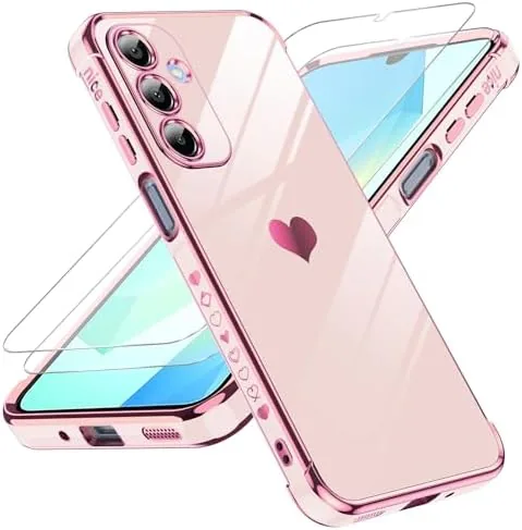 LeYi for Samsung Galaxy A16-5G Phone Case Love Heart Plating Luxury, Pink | Samsung Review: Tested and Rated