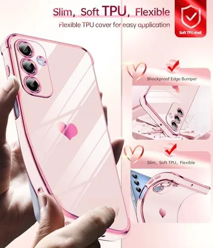 Another view of the LeYi for Samsung Galaxy A16-5G Phone Case Love Heart Plating