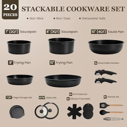 The nested KIKCOIN set packed into a camper van drawer