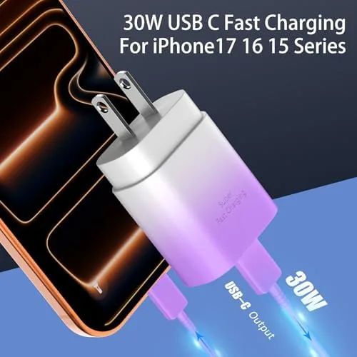 Close look at the Phone 17 16 15 Charger Fast Charging,30W USB C Phone build quality