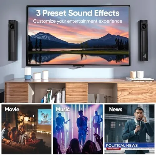 Another view of the Saiyin Sound Bar for Smart TV with Subwoofer, 100W Detachable