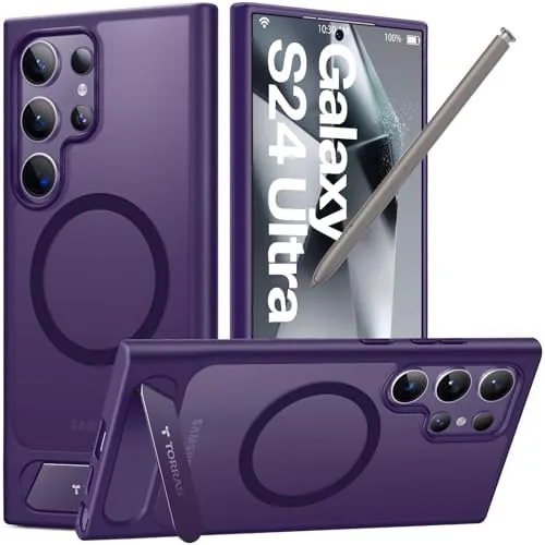 TORRAS Strong Magnetic & Stand for Samsung Galaxy S24 Ultra Case Purple | Seamless Review: Tested and Rated