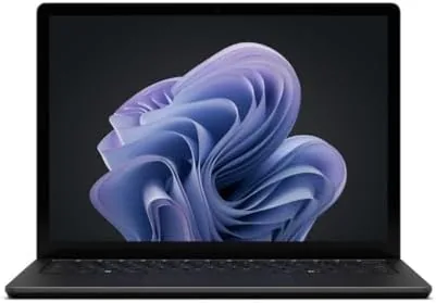 Microsoft Surface Laptop 6 15 in black open on a desk