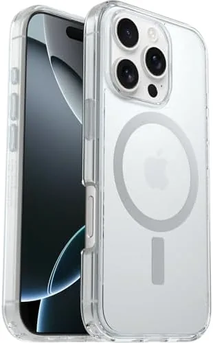 The clear case snapping onto a MagSafe charger showing the magnet ring alignment
