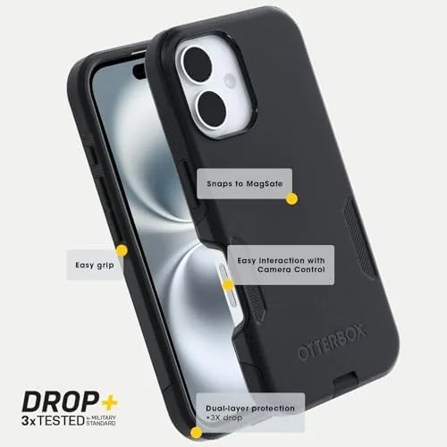 The Commuter case compared with the Symmetry and Defender cases on the iPhone 16