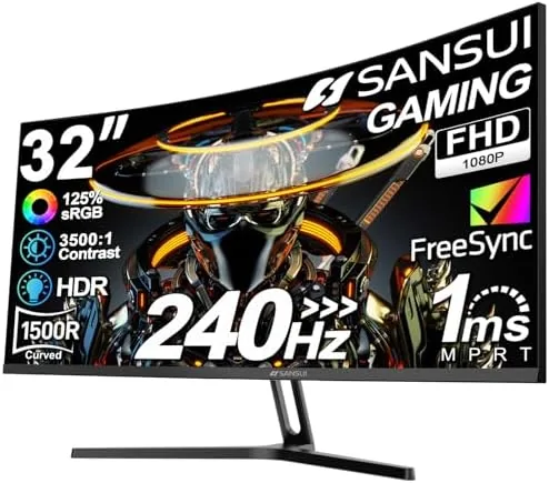 SANSUI 32 Inch Curved Gaming Monitor Review: 240Hz Without the Tax