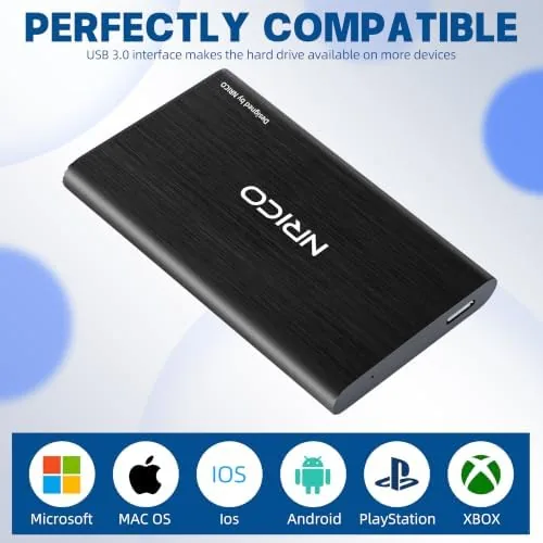 Close look at the NRICO Ultra Slim 500GB Portable External Hard Drive USB3.0 HDD build quality