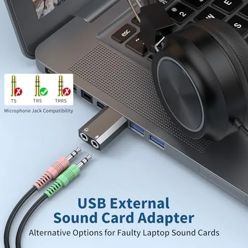 Close look at the QianLink USB to 3.5mm Audio Adapter (2-Pack),External Stereo Sound Card build quality