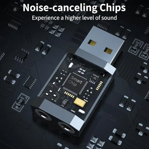 Another view of the QianLink USB to 3.5mm Audio Adapter (2-Pack),External Stereo Sound Card