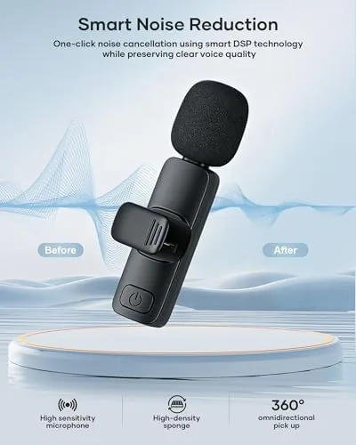 The 2 Pack Wireless Lavalier Microphone for iPhone iPad and Android compared in context