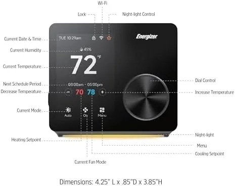 The thermostat backplate and wiring terminals during installation