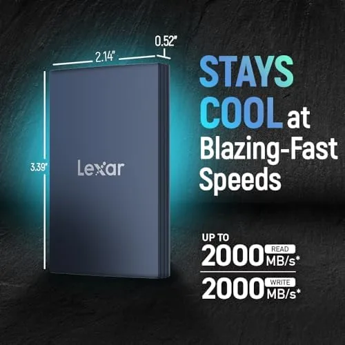 Detail shot of the Lexar 4TB Armor 700 Portable SSD, Up to 2000MB/s, USB features
