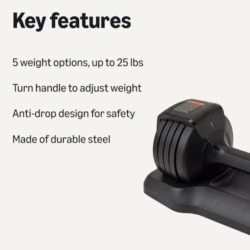 Close look at the Amazon Basics Adjustable Dumbbell, 25 lb build quality