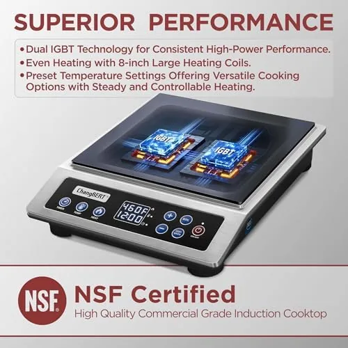 The ChangBERT Portable Induction Cooktop Enhanced Version, One-Click Max Power 1800W in real use