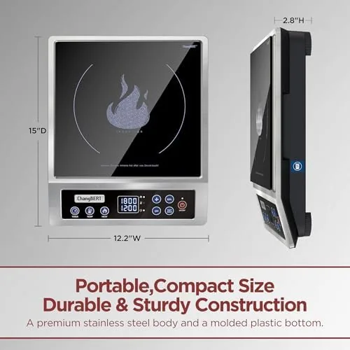 The ChangBERT Portable Induction Cooktop Enhanced Version, One-Click Max Power 1800W compared in context