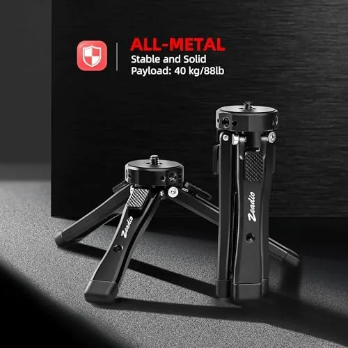 Close look at the Zeadio Heavy Duty Mini Metal Tripod Stand - Universal Small build quality
