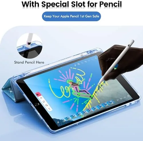 Another view of the INFILAND Glitter Case for iPad 9th/8th/7th Generation 10.2 inch, Blue