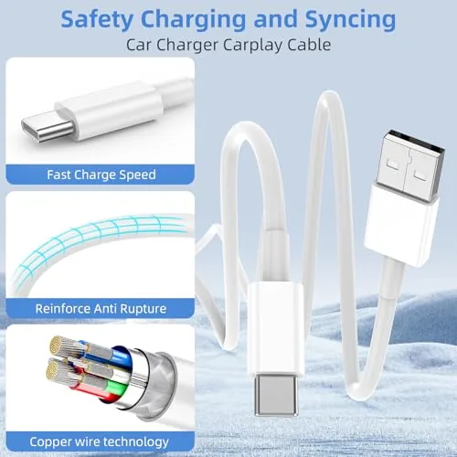 Close up of the USB A and USB C connectors on the cable