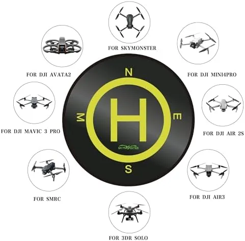 Close look at the SKYMONSTER 55cm/21'' Drone Landing Pad, Waterproof Fast-fold Double Sided Quadcopter build quality