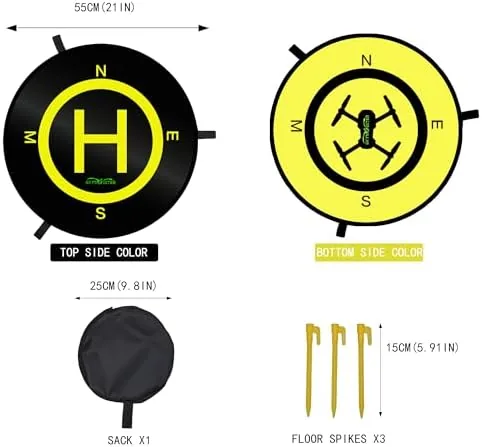 The SKYMONSTER 55cm/21'' Drone Landing Pad, Waterproof Fast-fold Double Sided Quadcopter in real use