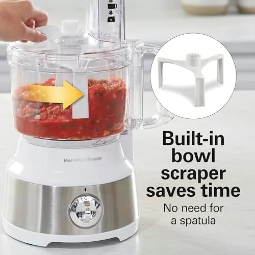 The stainless blade and the easy clean bowl scraper attachment in the bowl