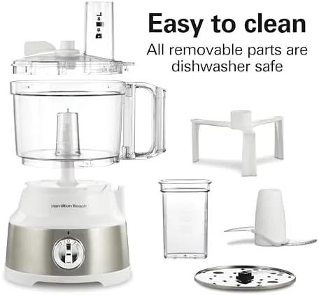 The food processor parts arranged for dishwasher cleaning