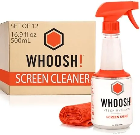 The WHOOSH! Screen Shine Pro ,  TV Screen Cleaner & Cloth compared in context