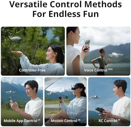 The DJI Neo combo compared beside a controller mini drone and a pocket drone