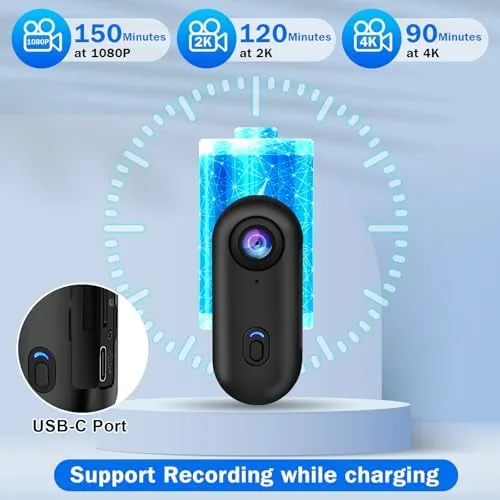 The i3 camera with the 64G card and spring clip accessories laid out