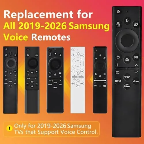 Close up of the button layout and the voice button on the remote