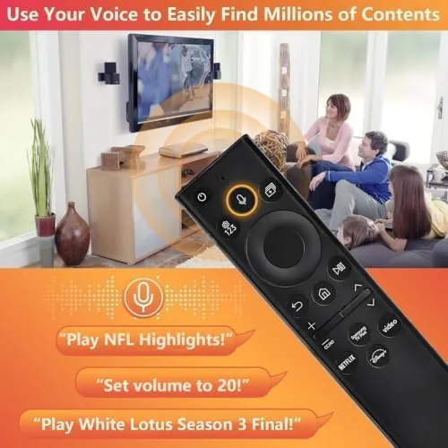 The TV on screen showing a movie while the replacement remote is used