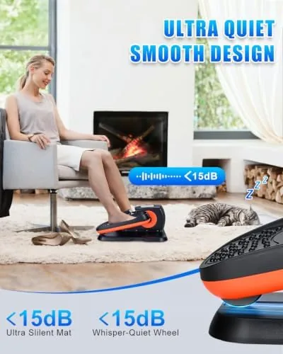Electric elliptical next to a manual pedal exerciser
