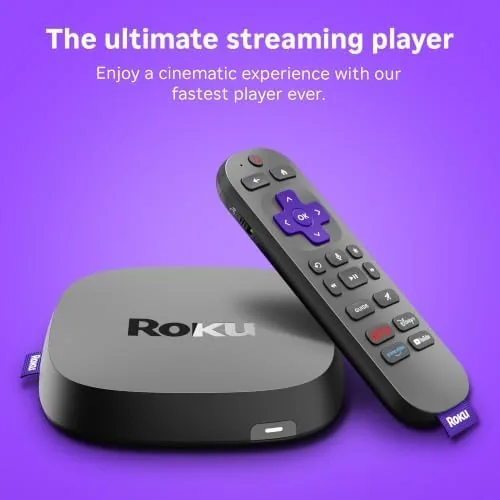 The Roku home screen showing streaming channels arranged in a grid