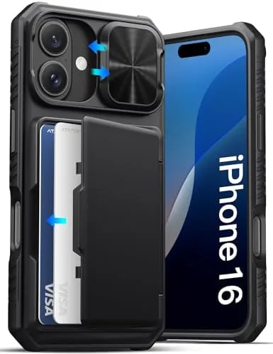 ATATOO for iPhone 16 Case Wallet, Built-in Card Holder (3-5 Cards), Black | Slide Review: Tested and Rated